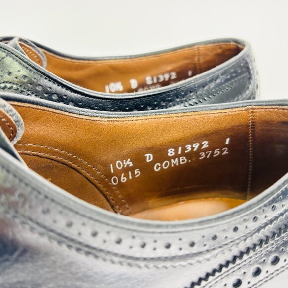 Vintage Allen Edmonds "Argonaut" Men's Leather Cap-Toe Oxfords 10.5 D Black - Picture 9 of 16